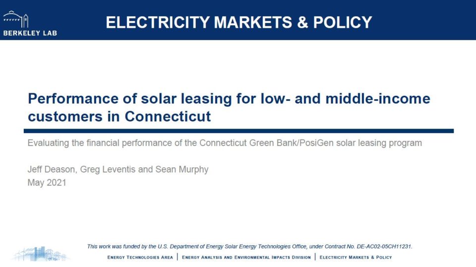 Performance of solar leasing for low and customers in
